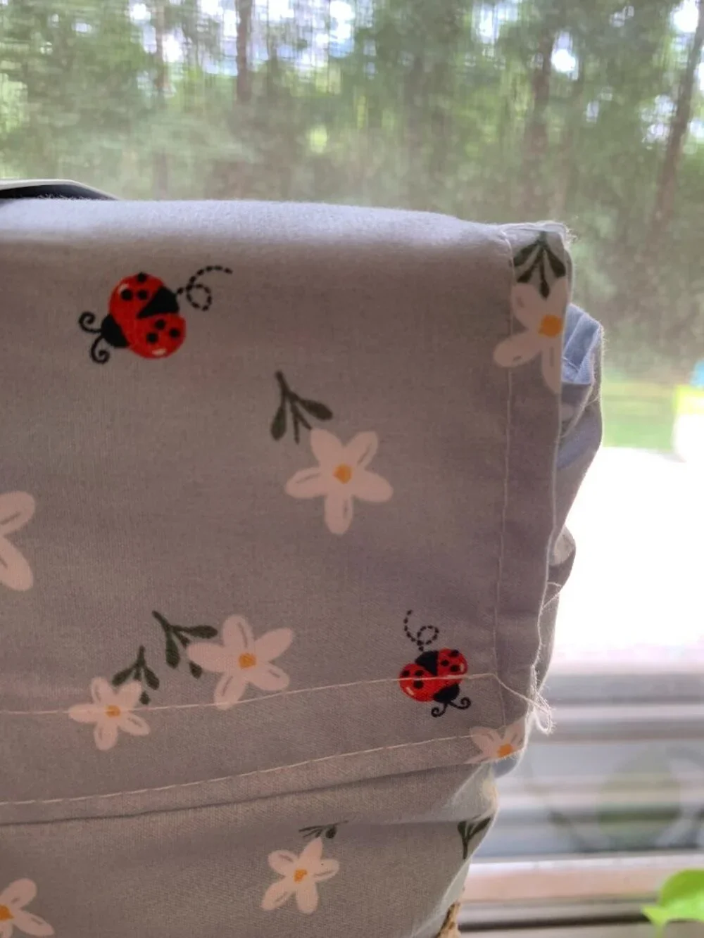 🌼🐞 NWT King Sheet Set Blue Daisy Ladybug Floral Cottagecore 4pc